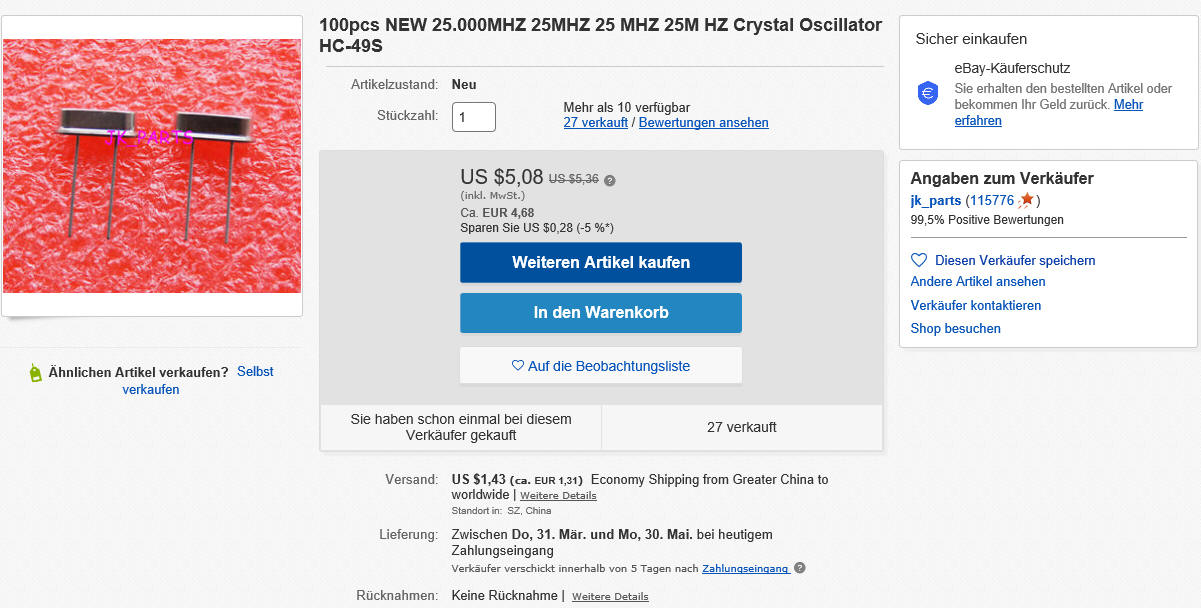 100PCS 4.096 MHZ DIP Crystal Oscillator HC-49S GOOD QUALITY C3 